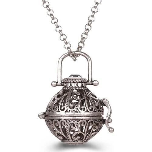 New Mexico Music Ball Cage Pendant 3 Colors Vintage Copper Aromatherapy Essential Oil Diffuser Perfume Lockets Necklace Jewelry