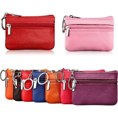 New Fashion Women Men Leather Coin Purse Wallet Clutch Zipper Small Change Soft Bag