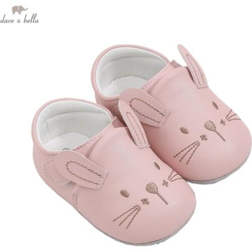 DB17550 Dave Bella spring baby girls fashion cartoon rabbit first walkers new born shoes