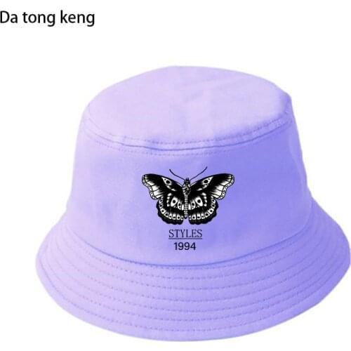 Butterfly Hat 90s Nwe Fashion Bucket Hat Harajuku Fashion Hip Hop Fisherman Hats Unisex Summer Bob Panama Cap