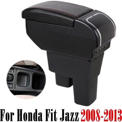 Centre Console Storage Box Armrest For Honda Fit Jazz 2008-2013 Arm Rest Rotatable 2009 2010 2011 2012