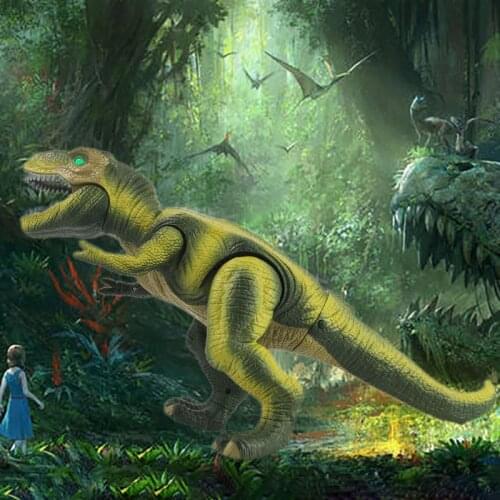 RC Dinosaurs Electric Robot Toy with Remote Control Large Dinosaur rc Animal Walking Sound Light Dinobot Toys For Kids Gifts
