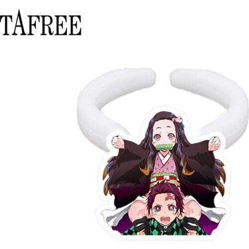 TAFREE 2020 Anime Demon Slayer Resin Finger Rings for girls Trendy Acrylic Ring Jewelry Wholesale/Dropshipping