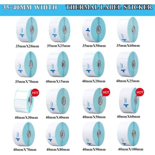 35 40 MM WIDTH Blank White Direct Print Thermal Paper Sticker For Bar Code Label Price Tag In Roll Waterproof