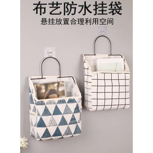 Fabric Storage Bag Wall-Mounted Hangable Dormitory Wall Storage Bag Bathroom behind the Door Garment Suit Bag Artifact Shopping