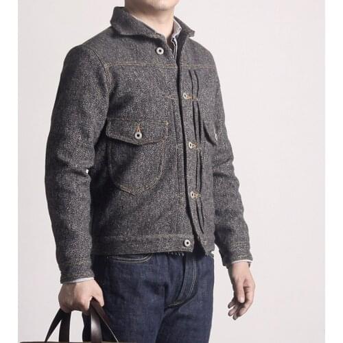 WT-0002 Rock Can Roll Read Description! Asian Size Washed Hand-Made Mans Vintage Super Heavy 500Gsm Wool Casual Stylish Jacket