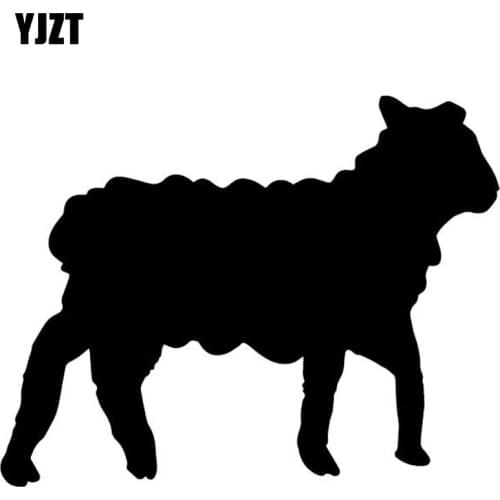 YJZT 15.7CM*12.3CM Sheep Vinyl Decal Decoration Car Trunk Pattern Car Stickers Black/Silver C4-2939