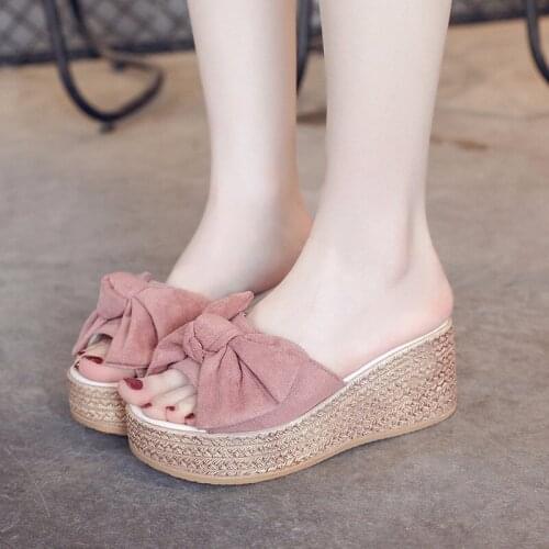 Hot Women Height Increasing Shoes Fashion Style Sandals Women Platform Wedges Slipper Female Mid Heel Casual Sandals Slides