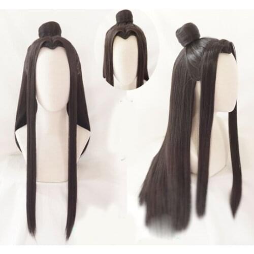 1pcs Grandmaster of Demonic Cultivation Lan Wangji Long Wig Cosplay Prop Synthetic Hair Party Decor for Boy Men Gift