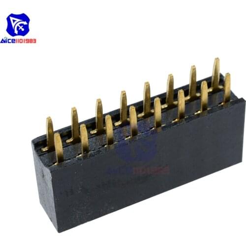 Diymore 10PCS/Lot 2X8 Pin 16 Pins 2.54mm Double Row Female Straight Header Pitch Socket Strip