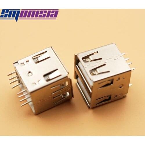 100pcs USB 2.0 Connector Double A Female 180 degree Straight Line 10.00MM USB 2.0 Connctors