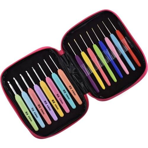 16 Pcs/Set Crochet Hooks For Women Woven Ergonomic DIY Handmade Tools Knitting Needles Crochet Hooks Tool Set With Case