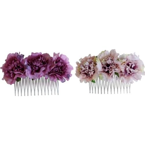 2pcs/Set Vintage Carnation Flower Comb Clip Stylish Hair Pins Headwear Wedding Bridal Accessories
