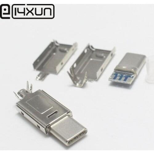 4sets USB C To USB Type C Cable Plug USBC 4P OTG USB-C Type-c DIY Repair Connector For Xiaomi mi 10 Pro Samsung S20 Macbook iPad