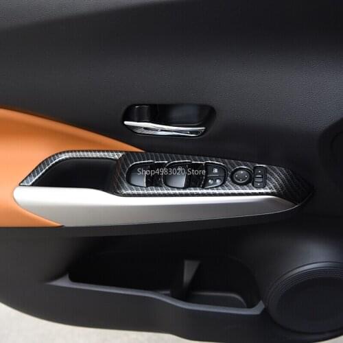 Car Body Door Window Glass Inner Panel Armrest Lift Switch Button Trim Frame Molding 4pcs For Nissan Kicks 2017 2018 2019