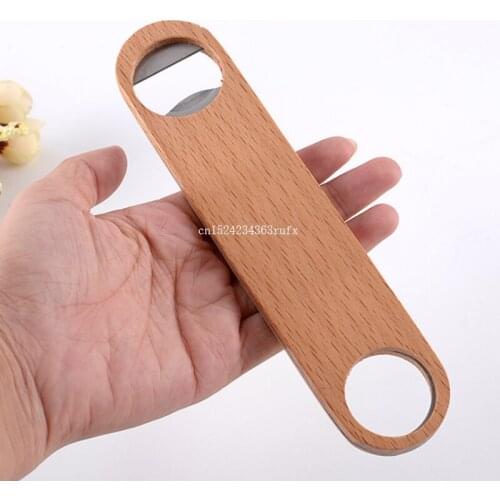 50pcs Wood Beer Bottle Opener Wall Hanging Party Supplies Bar Restaurant Home Bottle Shape Openers