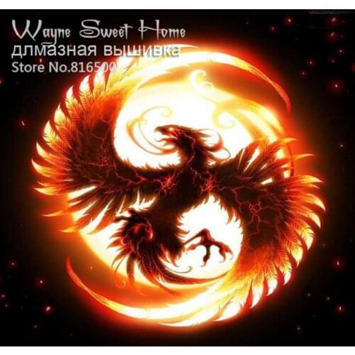 5D Diy Diamond Painting Cross Stitch 3D Diamond Embroidery Beautiful Firebird Needlework Diamond Mosaic Pictures Of Rhinestones