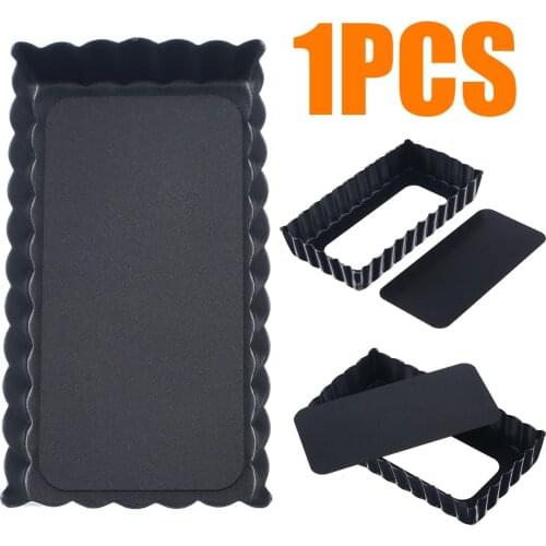 4.5Inch Fluted Pie Pan with Removable Bottom Tart Quiche Pan Non-stick Rectangle Egg Tart Mold Plate Baking Tools