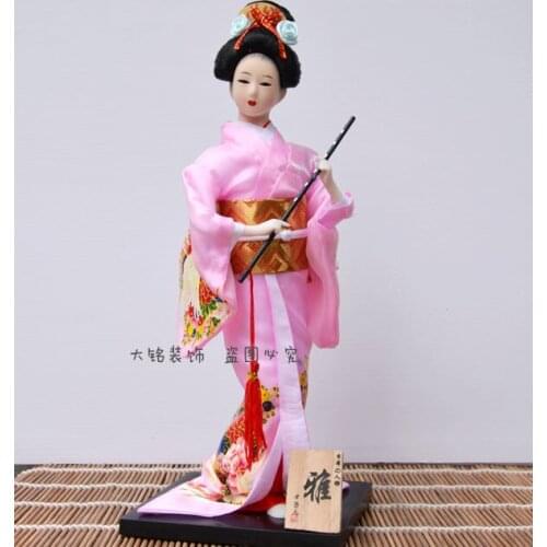 Decoration Arts crafts girl gifts get married Japanese Geisha kimono doll doll Decor Japanese silk ladies ornaments crafts y21 D