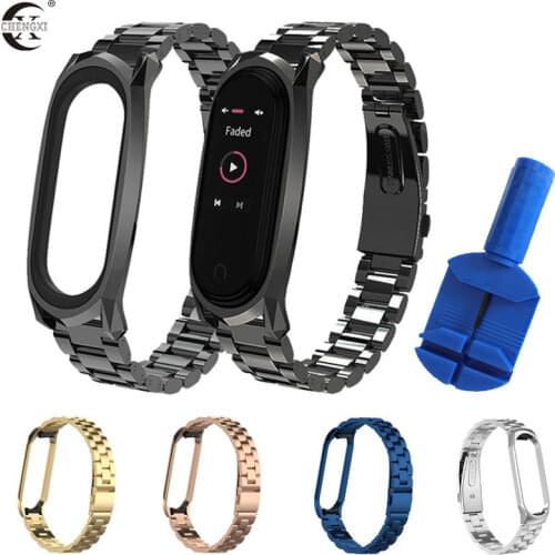 For Xiaomi Mi Band 5 4 3 Strap Metal Wristbands Stainless Steel Bracelet for Mi band 4 Strap Correa Miband 5 Wrist Bands Pulsera