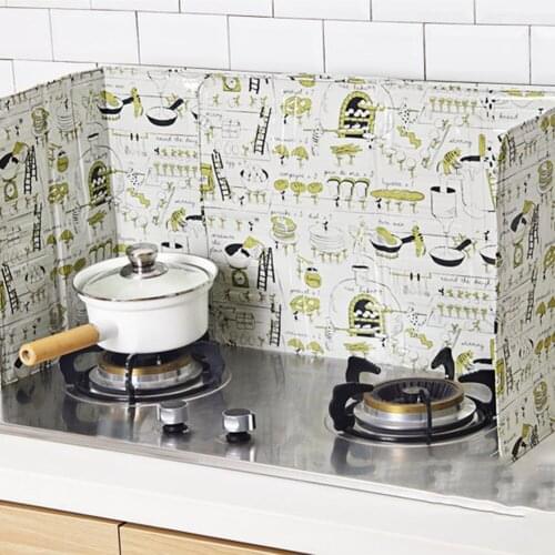 Aluminium Foil Oil Splatter Screen Gas Stove Folding Baffle Plate Board Kitchen Gadget Create Home Cooking Accessories