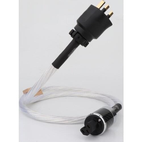 Hi-End Nordost ODIN Silver Plated Conductor Power Cable with Gold Plated UK Connector 15A IEC Carbon Fibre Female Connector Plug