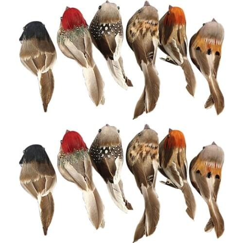 Simulation Bird Simulationsvogel Fake Birds Prop Decoration Miniature 12pcs Festival Xmas DIY Craft Party Simulationsblasenvogel