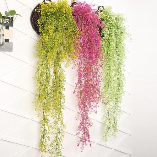 85/113 cm Artificial Fake Silk Vine Hanging Fake Wisteria Flowers Garland Plant Arch Wedding Garden Shop DIY Decoration 4 Color