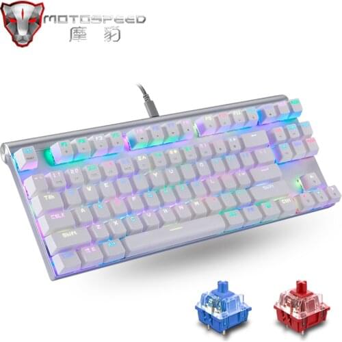 Original Motospeed CK101 RGB Mechanical Keyboard 87 USB Wired Anti-Ghosting Mix LED Backlit Gaming Keyboard For Computer Gamer