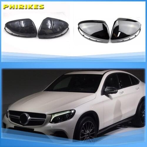 ABS Horns Rearview Mirror Frame Cover Trim For Mercedes Benz C W205 E W213 S class W222 GLC X253 GLB Left hand drive