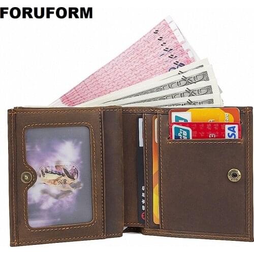 Money Wallets Genuine Leather Wallet Purse Coin Pocket Photo Short Wallets Casual Leather Wallet Male Purse Clutches LI-1981
