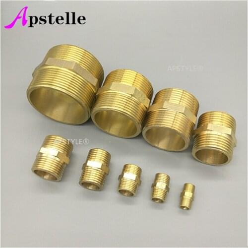 Brass Pipe Hex Nipple Fitting Quick Adapter 1/8" 1/4" 3/8" 1/2" BSP Male Thread Gas Oil Water Connectorv Copper Pipe Fittings