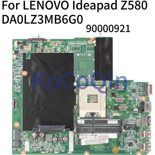KoCoQin Laptop motherboard For LENOVO Ideapad Z580 Core HM75 Mainboard DA0LZ3MB6G0 11S90000921ZZ 90000921
