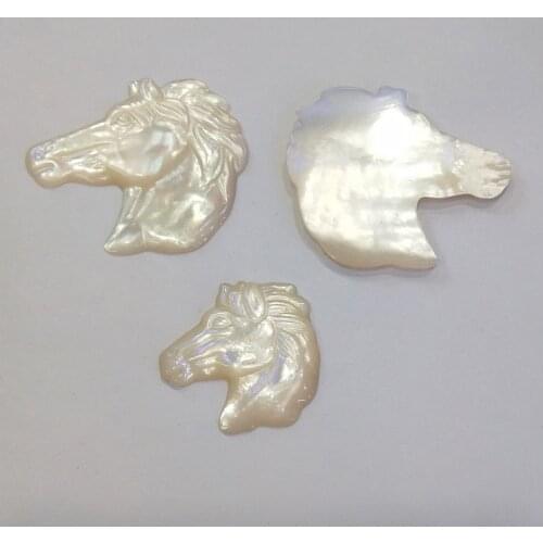 Fashion Natural Shell Pendants Horse Head Without Punch Can Be Inlaid Necklace Charms Jewelry Making Accessories 25x20mm