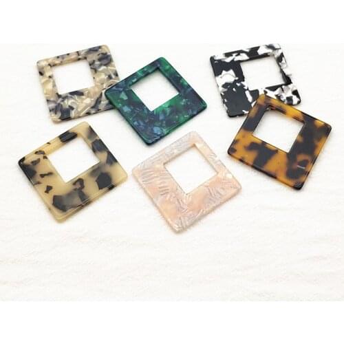New arrival! Mix color 39mm 30pcs Acrylic Square-shape Charm for earrings,Earring parts,jewelry findings