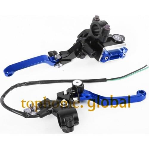 New CNC 7/8" Brake Master Cylinder Pressure Switch Reservoir Levers Dirt Pit Bike Set Red For Yamaha YZ250F 2001 2002 2003-2006