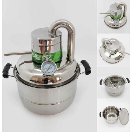 10L Litres Home Stainless New Moonshine Still Water Distiller Vodka Alcohol Brandy White Spirit Grape Wine Making Pure Dew Kits