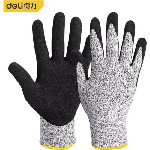 DELI DL521041 Resistant Security Protection Work Gloves Outdoor Durable Butcher Safety Anti Cut Self Defense Safety Gloves