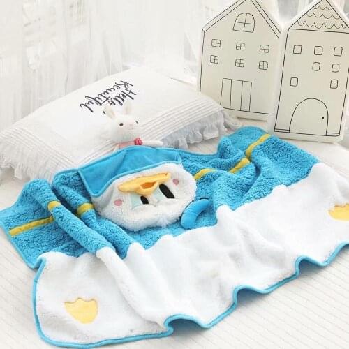 Disney Winnie the Pooh Cloak Cloak Cute Cartoon Donald Duck Crystal Super Soft Siesta Blanket Thickening Shawl for Adult Kids
