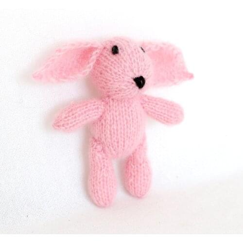 Teddy Bunny toy Photo Props Newborn stuffed Animal Baby Bunny props Crochet Mohair Animal doll