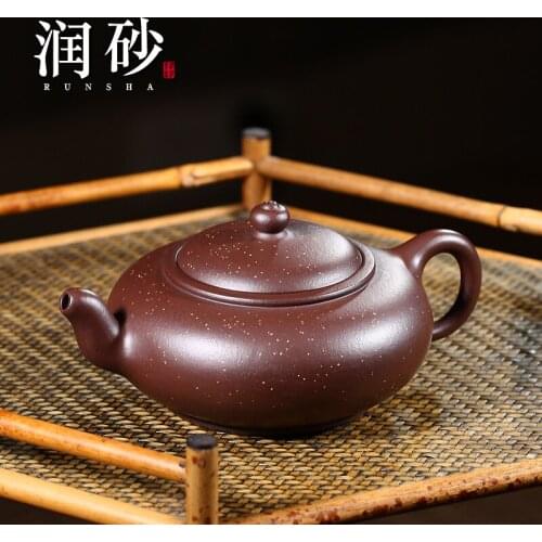 Run sand gift Yixing purple clay teapot raw ore pure handmade senior engineer Zhou Xiaoming teapot full of gold and jade