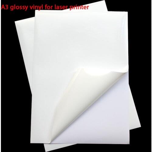 A3 Blank Waterproof Sticker Paper GLOSS White Vinyl Label SPECIAL for Laser Printer