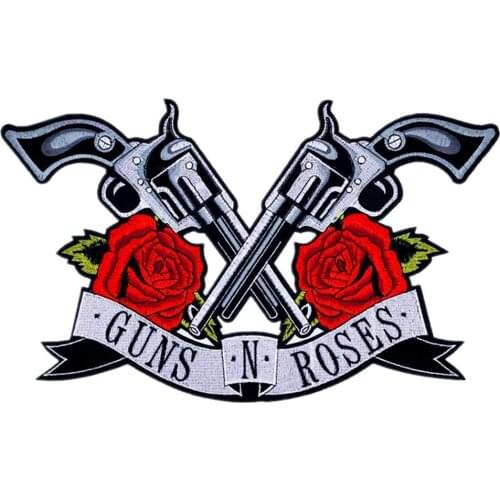 Guns N' Roses Iron Patch Band Punk Pacth Sew On Embroidered Patches Clothing Stickers DIY Jeans Jacket Applique Badge Decoration