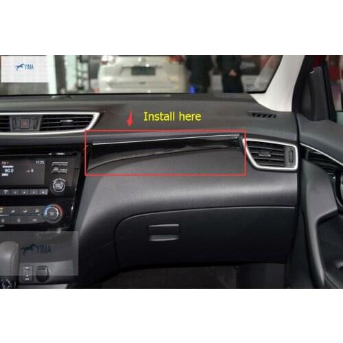 Yimaautotrims Matte Interior For Nissan Qashqai J11 2014 - 2020 The Co-pilot ABS Instrument Panel Decoration Strip Cover Trim