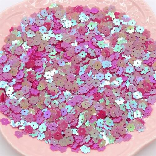 YPP CRAFT 6mm Multi-colored Flower Shape Sequins PVC Flat for DIY Card Making Craft Color Collection