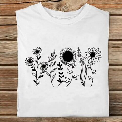 Women Clothes Flower Ladies Tshirts Short Sleeve white Tshirt Casual Women T Shirt Summer Female T-shirt fashion tee shirt femme