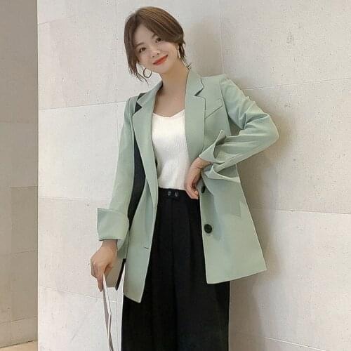 S-2xl Korean Slim Women Elegant Blazer Plus Size Fashion Loose Blazer Coat Women Blazer Largo Mujer Pink Blazer Women For Office