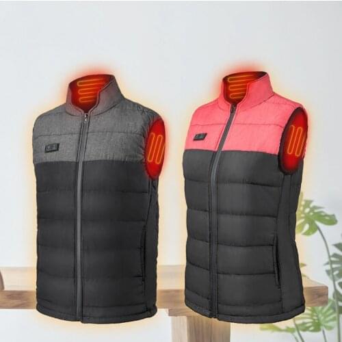 Winter Heating vest men Down vest sleeveless Heated cotton Jacket USB electric thermal heating Waistcoat Outdoor hiking Jacket