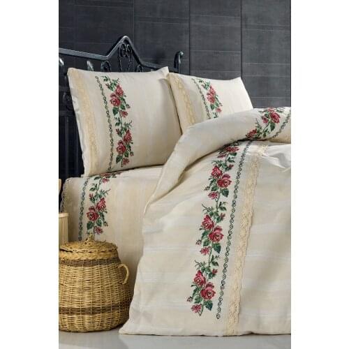 100% Cotton Handmade Buldan Canvas embroidery Home Textile Duvet Cover Pillow Case Bed Sheet Bedding Covers Set King Queen Twin