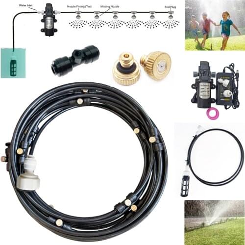 12V5A 60W 20-40 FT Micro Misting Pump Portable Water Sprayer Fog Machine Water Sprayer Kit For Outdoor Patio Garden Cooling